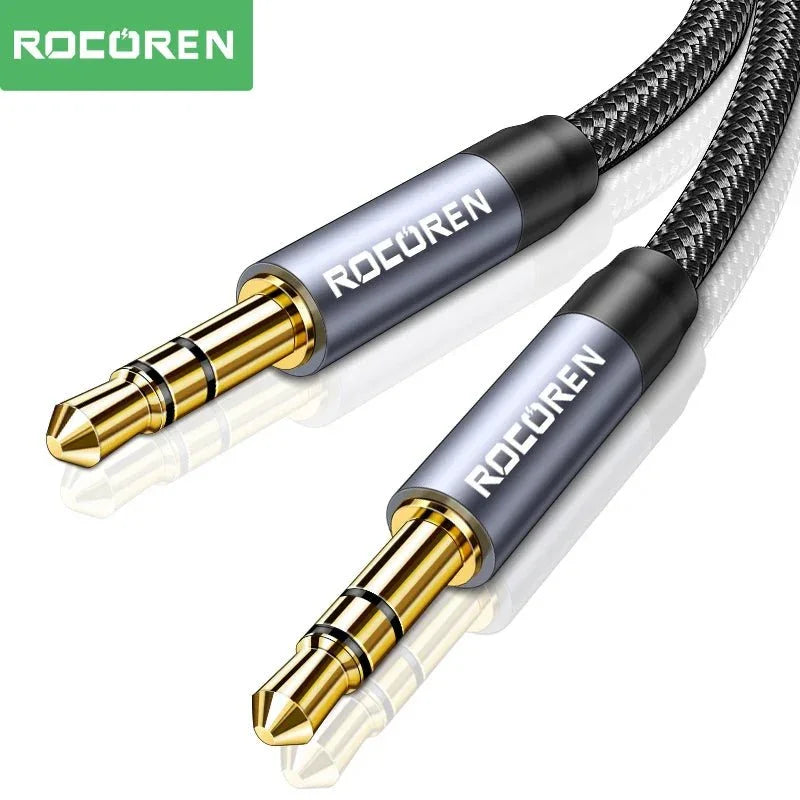 Câble Audio Rocoren Jack 3.5mm Mâle - AUX 5m Universel color - RD Alcuni - Boutique Tech, Mode & Gaming