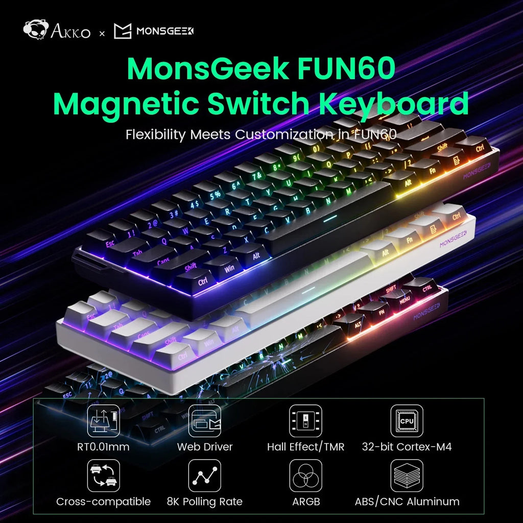 Clavier Gaming AKKO MonsGeek FUN60 60% - Switch Magnétique 8K color - RD Alcuni - Boutique Tech, Mode & Gaming