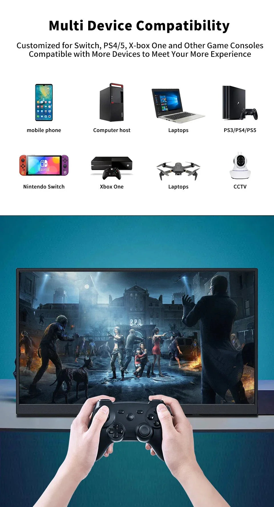 Écran Portable HGFRTEE 15.6" Tactile - Full HD IPS 1080P color - RD Alcuni - Boutique Tech, Mode & Gaming