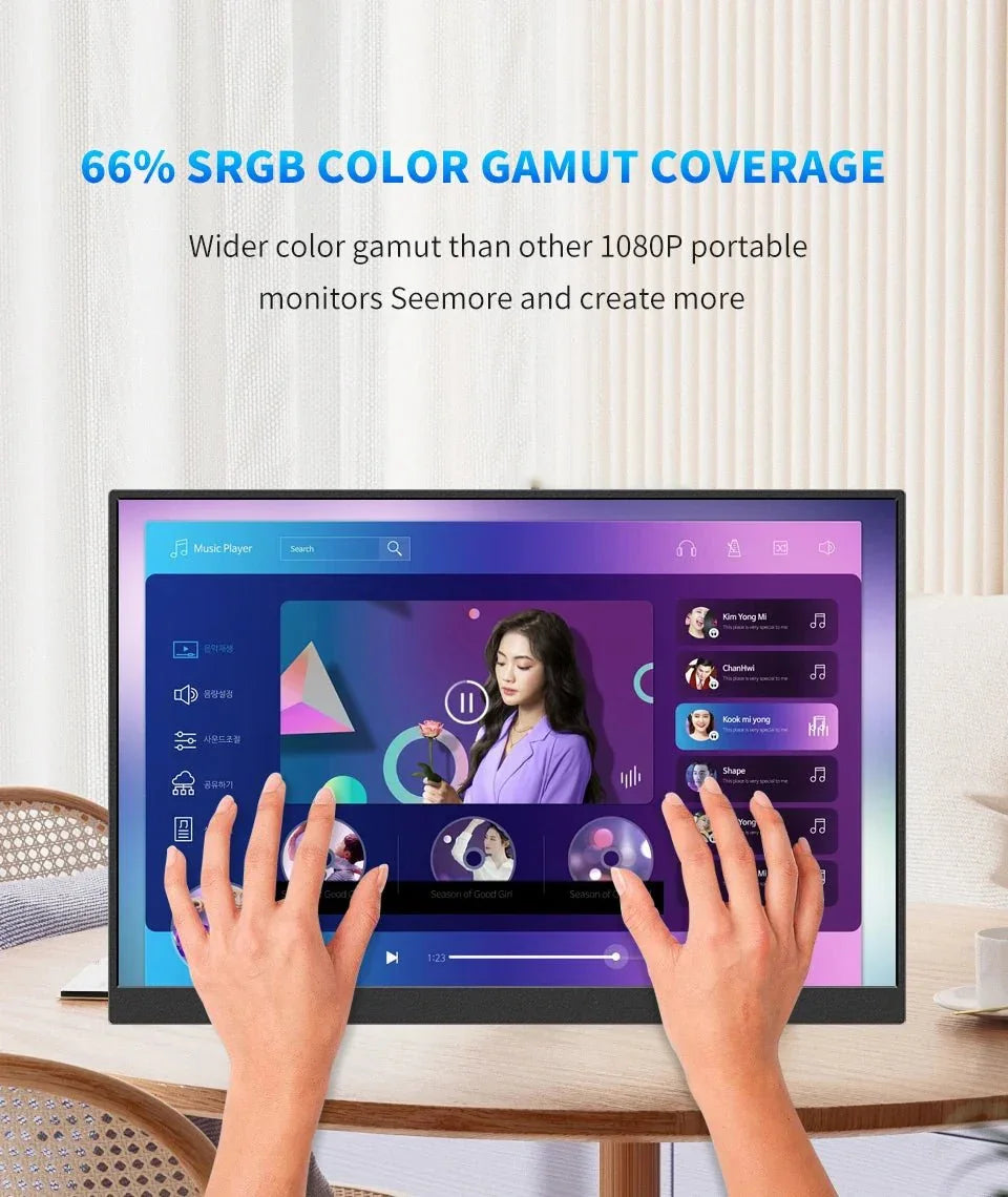 Écran Portable HGFRTEE 15.6" Tactile - Full HD IPS 1080P color - RD Alcuni - Boutique Tech, Mode & Gaming