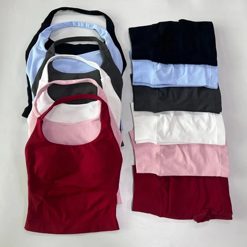 Ensemble Yoga Femme 2 Pièces - Brassière + Short Fitness color - RD Alcuni - Boutique Tech, Mode & Gaming