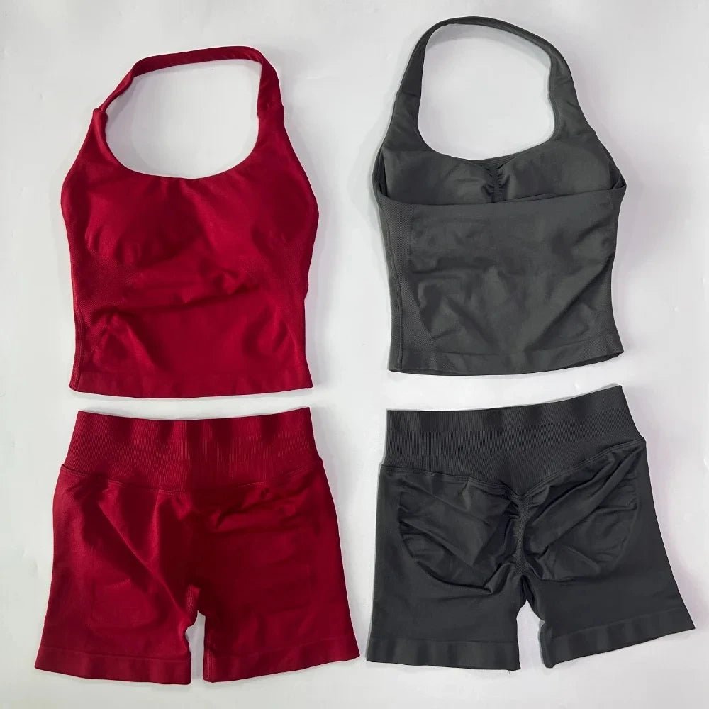 Ensemble Yoga Femme 2 Pièces - Brassière + Short Fitness color - RD Alcuni - Boutique Tech, Mode & Gaming