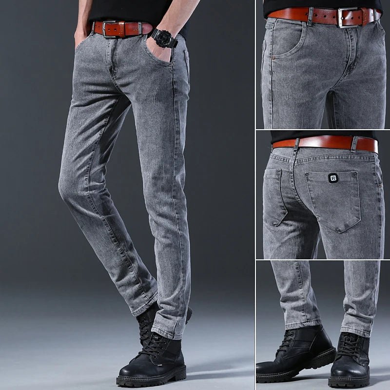 Jean Homme Slim Fit Korean Style - Droit Élastique color - RD Alcuni - Boutique Tech, Mode & Gaming