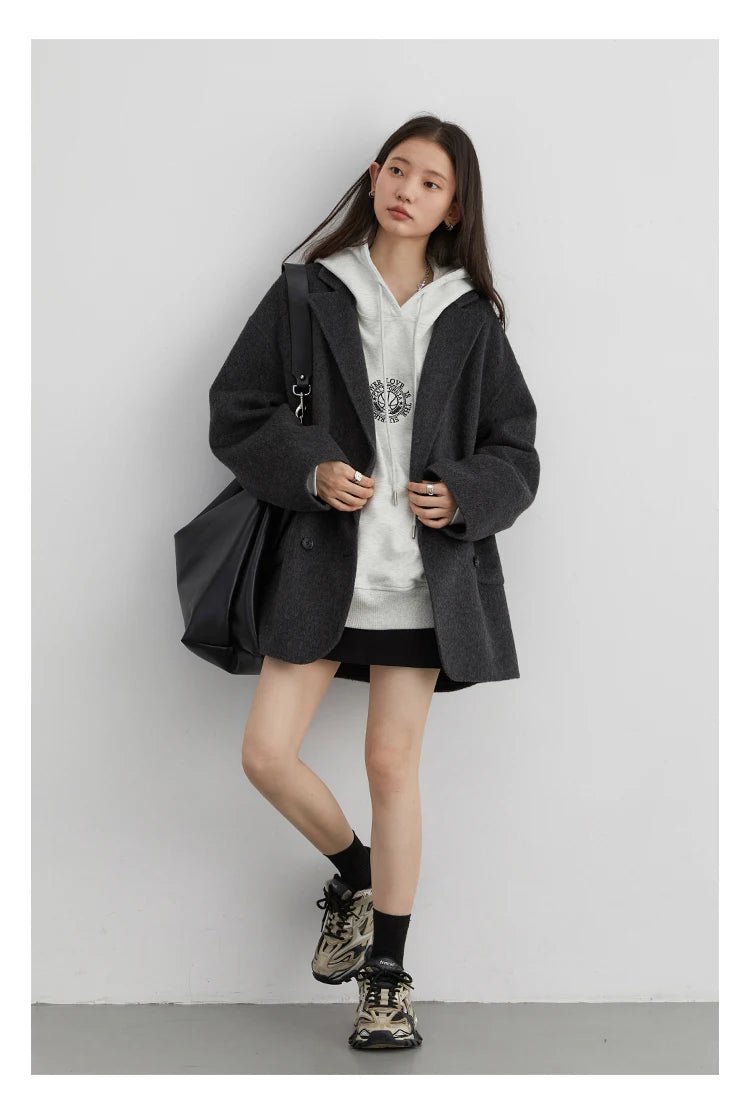 Manteau Femme Laine Double Boutonnage - Style Rétro Chic color - RD Alcuni - Boutique Tech, Mode & Gaming