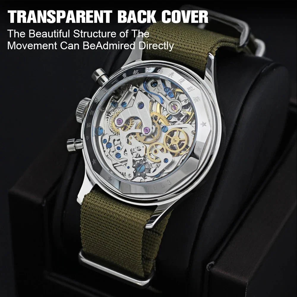 Montre Chronographe Pilote 1963 RED STAR - Seagull ST1901 color - RD Alcuni - Boutique Tech, Mode & Gaming