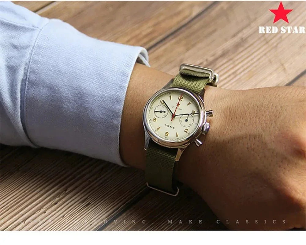 Montre Chronographe Pilote 1963 RED STAR - Seagull ST1901 color - RD Alcuni - Boutique Tech, Mode & Gaming