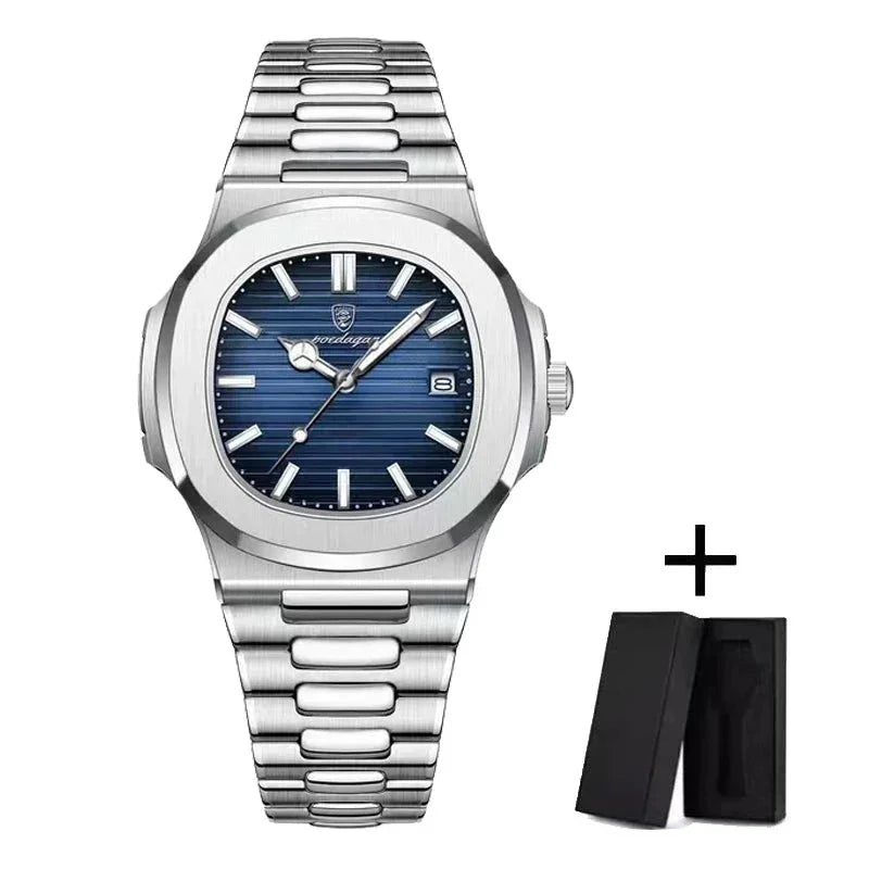 Montre Homme POEDAGAR Luxe Business - Quartz 50ATM Carrée color - RD Alcuni - Boutique Tech, Mode & Gaming
