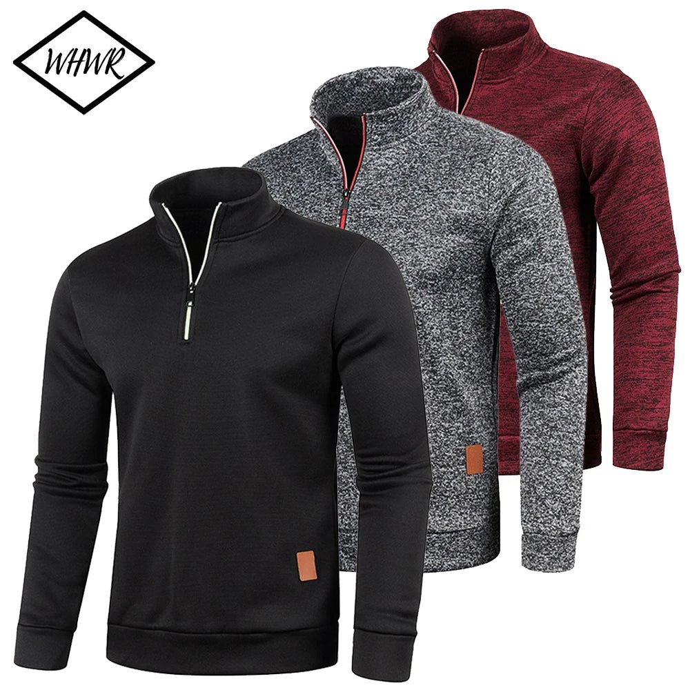 Sweat Homme Col Roulé Demi - Zip - Épais Automne Hiver color - RD Alcuni - Boutique Tech, Mode & Gaming