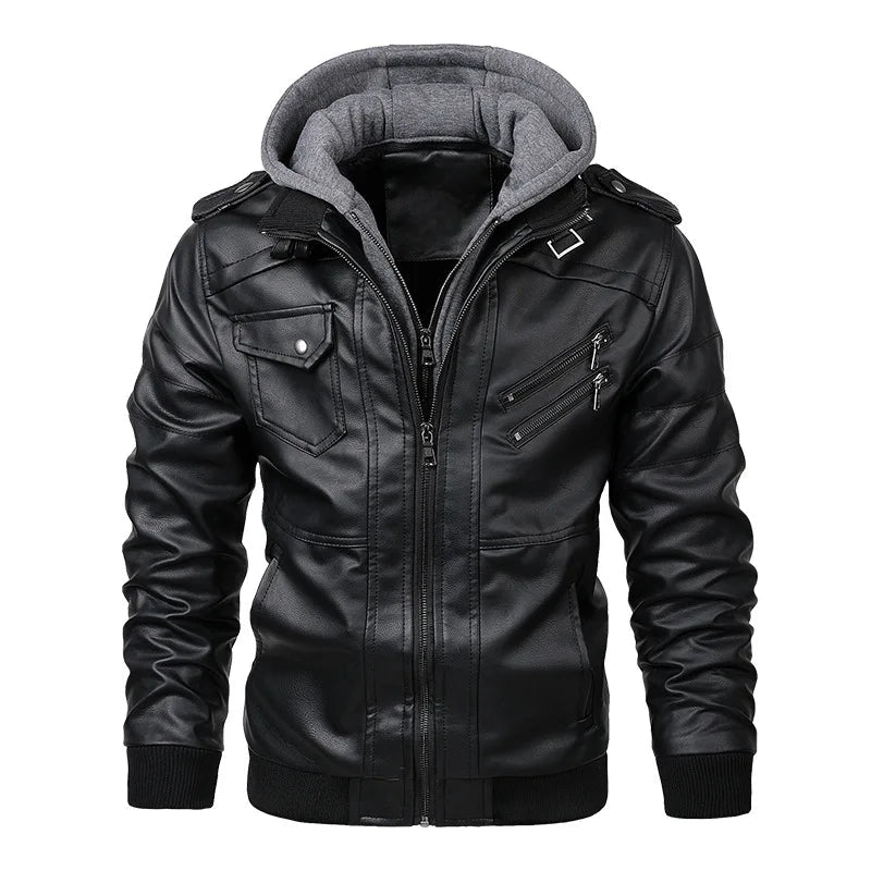 Veste Homme Cuir PU Moto - Biker Casual Automne color - RD Alcuni - Boutique Tech, Mode & Gaming