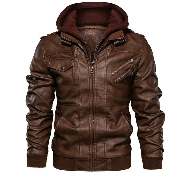 Veste Homme Cuir PU Moto - Biker Casual Automne color - RD Alcuni - Boutique Tech, Mode & Gaming